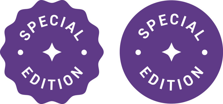 Purple Special Edition Badge Icons Set Isolated on White Background for Promotions and Limited Offers