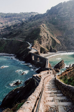 Gaztelugatxe coast in the Basque Country landscape