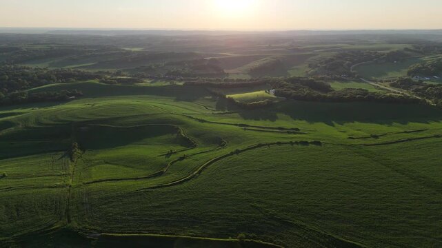 Gren field and sky view video