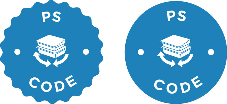 Blue PS Code Badge Icons with Book and Arrow Symbols for Software and Programming Projects