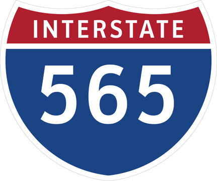  I-565 Interstate Highway System Design Sign Clipart Icon Transparent Background
