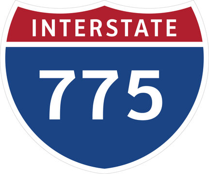 I-775 Interstate Highway System Design Sign Clipart Icon Transparent Background