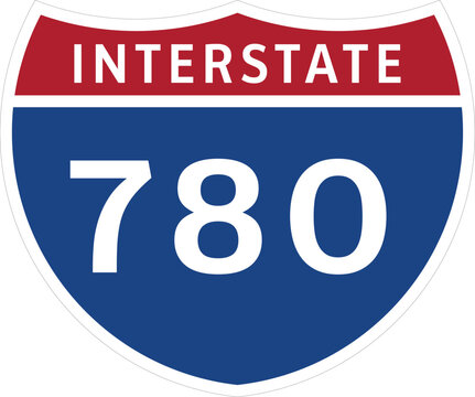 I-780 Interstate Highway System Design Sign Clipart Icon Transparent Background