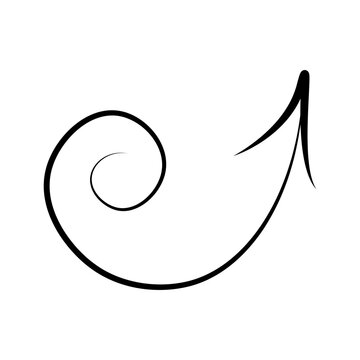Hand drawn spiral arrow. Vector illustration