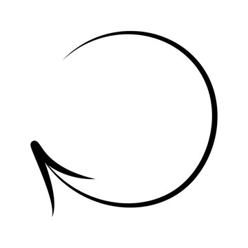 Hand drawn сircular arrow. Vector illustration