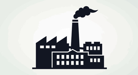 Naklejka premium Industrial factory chimney emitting smoke in halftone dot style