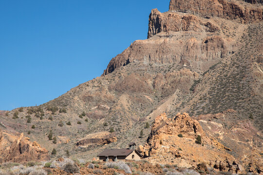 Rocky volcanic cliffs in Teide National Park Tenerife