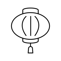 Fototapeta premium Chinese lantern icon. Holiday and chinese new year line symbol. Black and white.