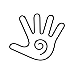 Obraz premium Henna hand icon. Culture and henna tattoo line symbol. Black and white.