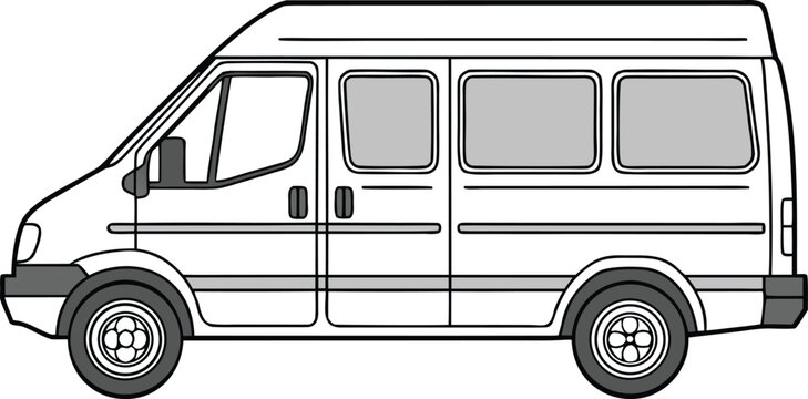 Micro Bus Realistic Transport Vehicle Design. Passenger Micro Bus Public Transport Scene. Urban Micro Bus Realistic Vehicle Concept. City Micro Bus Passenger Transport Scene. Realistic MiniBus Urban 