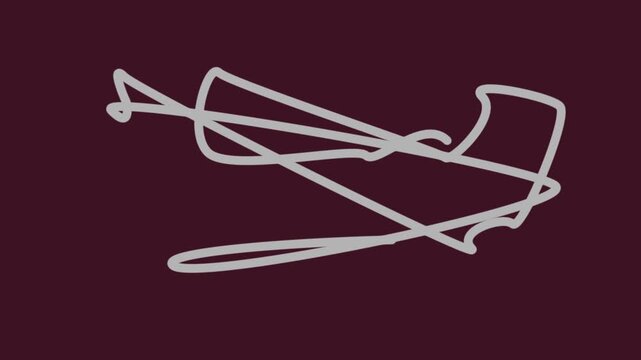 Minimalist white neon squiggle line on dark purple background for modern design and branding