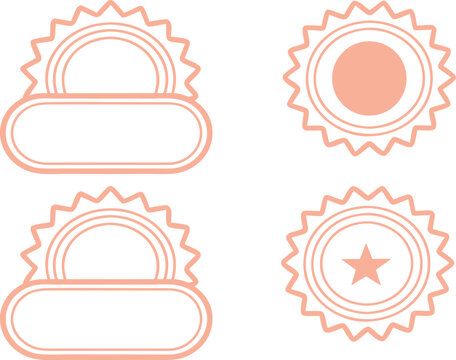 Seamless pattern with typography badges and decorative