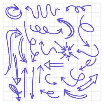 Collection of Hand-drawn doodle. Arrows - Directional and Decorative Elements.	
