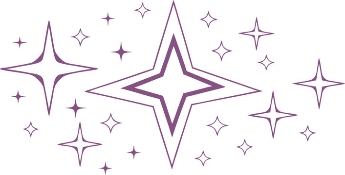 Vibrant glowing particles and sparkles in purple and white trail
