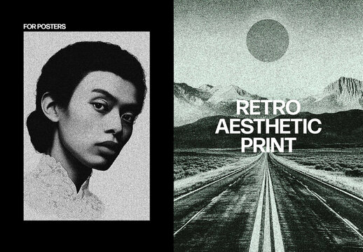 Retro Noisy Photo Effect &ndash; Printer Poster & Social Media (PSD)