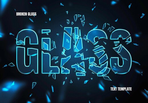 Broken Color Glass Text Effect &ndash; Distortion Typography for Logo, Poster & Branding (PSD)
