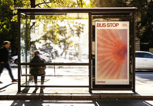 Bus Stop Poster Mockup &ndash; Outdoor Branding Presentation (PSD)