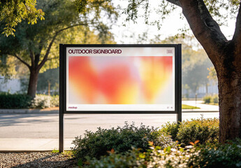 Horizontal Signboard Mockup – Outdoor Branding Presentation (PSD)