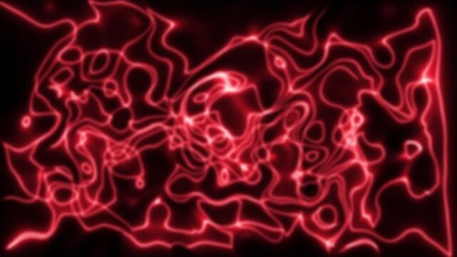 Abstract red neon glowing plasma background, dynamic liquid energy flowing motion, electric light waves overlay