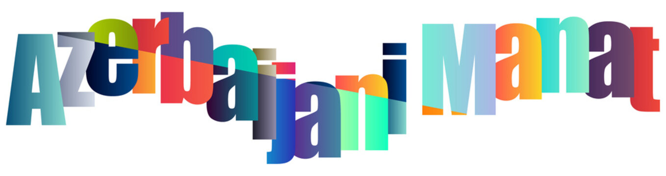 Colorful Text Design Showing Azerbaijani Manat Currency Name