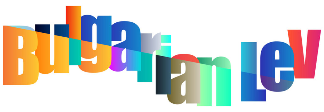 Colorful Text Design Showing Bulgarian Lev Currency Name