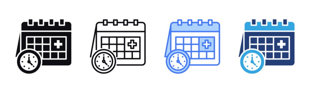 Scheduling icon sheet multiple style collection