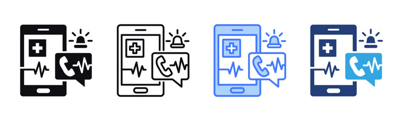 Obraz premium Emergency icon sheet multiple style collection