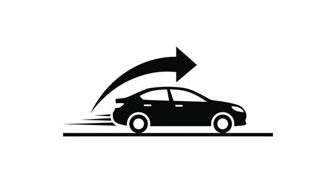 car turning right with arrow silhouette high quality professional detailed modern elegant stylish clean crisp vibrant colorful digital creative innovative contemporary