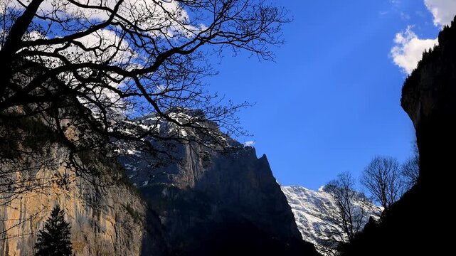 the famous swiss lauterbrunnen valley 4k video