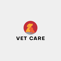 Fototapeta premium veterinary vet care logo design vector format