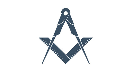 Masonic square and compass symbol, vector illustration © Mamun