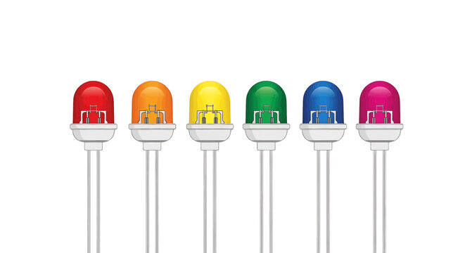 Set of colorful light emitting diodes