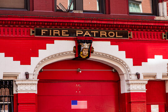Fire station door in New York City  