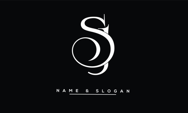 JS, SJ Abstract Letters Logo Monogram