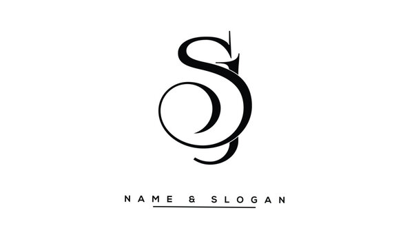 JS, SJ Abstract Letters Logo Monogram