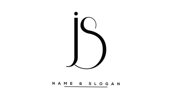 JS, SJ Abstract Letters Logo Monogram
