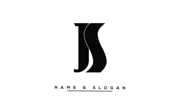 JS, SJ Abstract Letters Logo Monogram