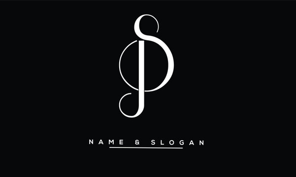 JS, SJ Abstract Letters Logo Monogram