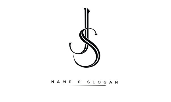 JS, SJ Abstract Letters Logo Monogram