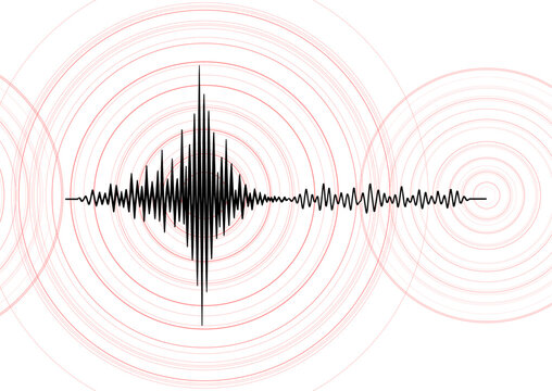 seismogram earthquake or digital sound wave vibration scale (artwork 3)