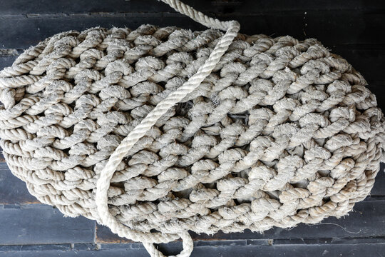 Antique Rope Covered Buoy Close Up