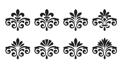 Damask Style Fleur De Lis Ornaments for Interior Decor Patterns and Textile Branding Identity to Evoke Heritage and Tradition in Architectural and Product Surface Design © Ibrahim