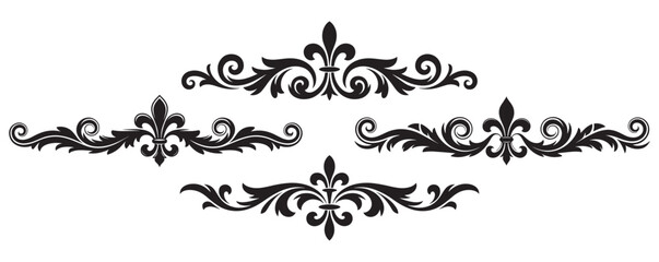 Victorian Fleur De Lis Headers for Heritage Branding and Royal Document Design to Establish Authority and Traditional Luxury in Professional Graphic Identity Projects © Ibrahim