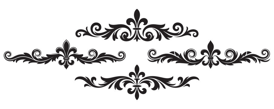 Victorian Fleur De Lis Headers for Heritage Branding and Royal Document Design to Establish Authority and Traditional Luxury in Professional Graphic Identity Projects