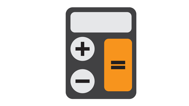 Simple flat icon of a calculator on a white background with calculator technology calculation computing electronic arithmetic subtract minimalist isolated background business commerce