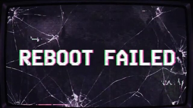 Retro reboot failed glitch effect digital error screen
