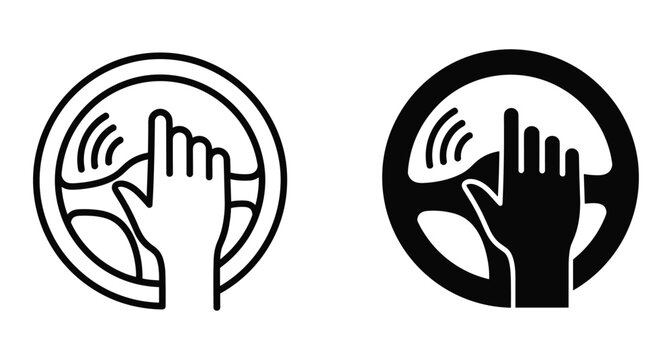 steering wheel hand touch sensor icon set for autonomous driving assistance system smart vehicle control technology interface navigation safety feature