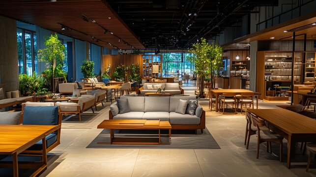 A large room filled with tables and couches for gatherings and relaxation