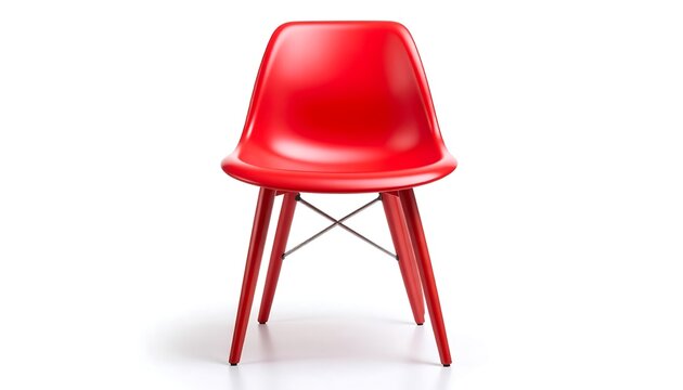 Red plastic chair, studio shot