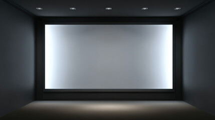 Fototapeta premium Empty movie cinema theater room with blank screen